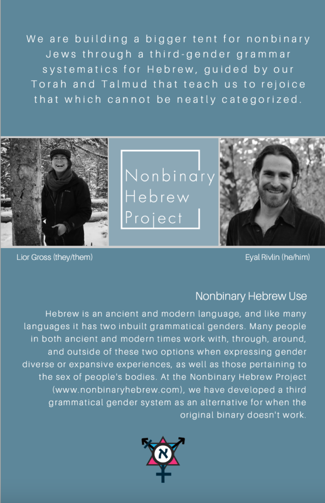 Hebrew Nonbinary Project Poster